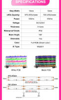Tira De Luz LED RGB IC WS2811 Direccional 720 LEDs Brillo Alto Flexible DC12V 24V RA90 Para Decoración De Hogar Y Jardín - details 1