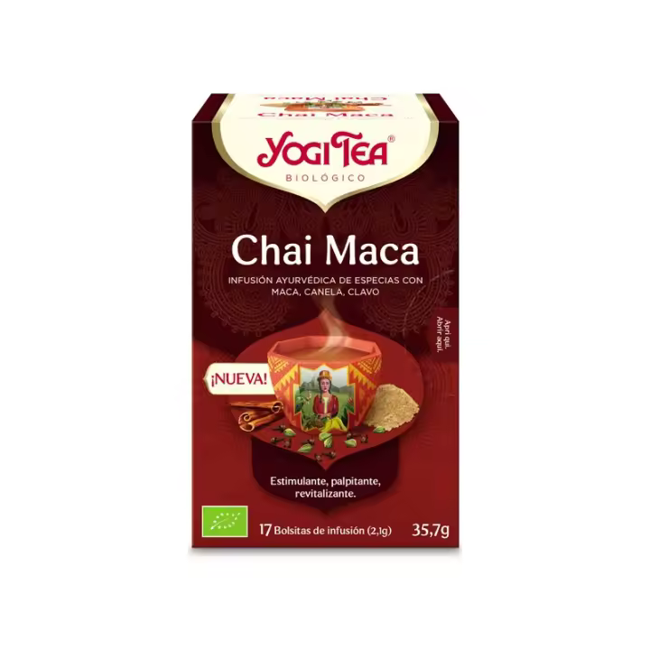 Yogi Tea Chai Maca - Infusión Ayurvédica de Especias con Maca, Canela y Clavo - 1