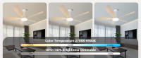 Aigostar Ventilador de Techo con Luz Silencioso 52″, Motor DC Reversible 30W, Mando a Distancia, 6 Velocidades, Luz Regulable (2700K-6500K), Ideal para Dormitorio, Sala o Cocina. Ø132 cm - details 7