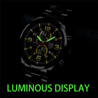 Reloj De Pulsera Deportivo De Lujo Para Hombre 2023 DEYROS Acero Inoxidable Cuarzo Con Calendario Y Manecillas Luminosas Correa De Cuero - details 7