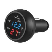 Voltímetro Digital Para Coche Universal 12V 24V Con Cargador USB Medidor De Tensión Y Temperatura Pantalla LED Instalación Frontal Material ABS Y Componentes Electrónicos - details 5