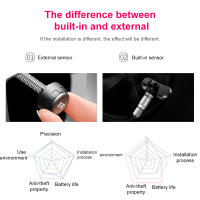 Sistema De Seguridad Automotriz TPMS Con Alarma De Presión De Neumáticos Solar Potenciado Monitor De Temperatura Ajustable 360° Para Coche - details 8