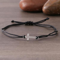 Pulsera De Acero Inoxidable Gótica Con Cruce Hollow Y Cordón Rojo Negro Para Mujer Pulsera De Moda Con Encanto Joyería Regalos - details 9