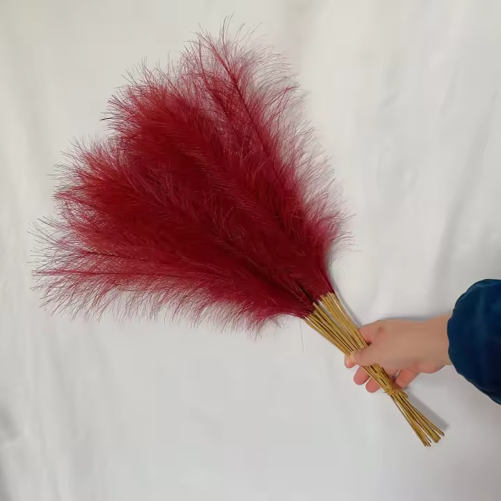 10PCS Pampas Boho Decor Flores Artificiales De Paja Simuladas 55CM Para Decoración De Casamiento Fiesta Hogar Material Seda - 1