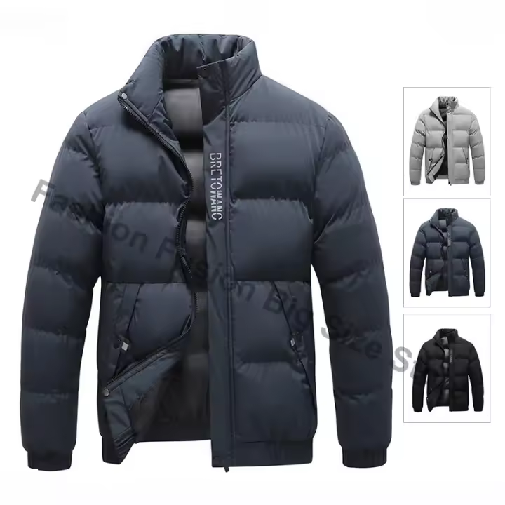 Chaqueta De Invierno Para Hombre Parka Térmica Casual Estilo Clásico Abrasadora Con Cierre De Cremallera Ropa De Hombre - 1