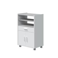 Meimon Mueble microondas TIDY 1 cajón, 2 puertas y bandeja extraíble, melaminado E1 (15 mm), cantos PVC/melamínicos, ruedas ABS, guías y bisagras metálicas, 92x59x40 cm, carga máx. 25 kg, cajón MDF blanco 10x53x35 cm - details 3