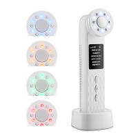 Instrumento de belleza ultrasónico con hielo, 7 modos, EMS, levantamiento y calentamiento, luz de color, vibración, masaje, introducción al instrumento - details 0