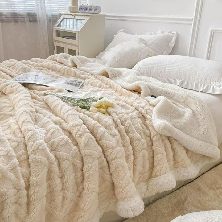 DECODEKO-Manta de Franela y Borreguito - Reversible Manta Sofa Invierno para Cama, 100% Poliéster, Suave y Caliente(130×160cm,160×220cm,220×240cm, Cafe,GRIS CLARO ,GRIS OSCURO, AZUL, CAFE, ROSA ,VERDE, BEIGE, BLANCO, CAMEL)