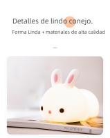 Lámpara De Noche LED RGB Con Sensor De Toque Conejo Silicona 16 Colores Recargable Para Niños Regalo De Fiestas Luz De Bunny - details 12
