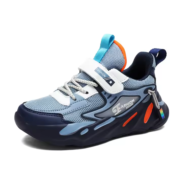 Zapatillas De Deporte Para Niños Cuero Transpirable Y Malla Cómodas Zapatos Casuales Para Salir Y Correr Exterior Antideslizantes Tallas 26-40 - 1