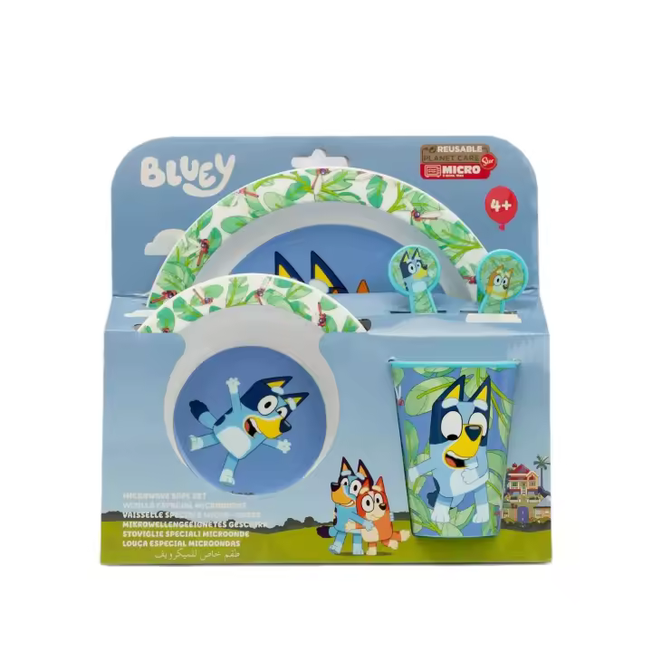 Bluey Set Vajilla 5PCS Micro Kids - Vajilla Infantil Libre de BPA - 1