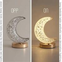 Lámpara Nocturna De Mesa LED KDULIT Para Dormitorio Decoración De Habitación Para Niñas Control Táctil Con Luz USB Lámpara Ambiental 3D De Luna - details 3