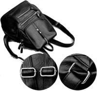 Mochila de cuero para mujer Mochila de hombro de moda Mochila de viaje de moda Bolsa de hombro duradera con correa ajustable (gris) - details 2