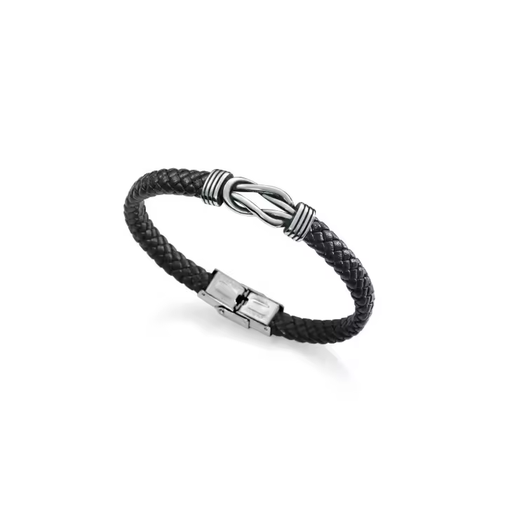 Viceroy MAGNUM 1304P01010 Pulsera de hombre - Acero y piel trenzada - 1