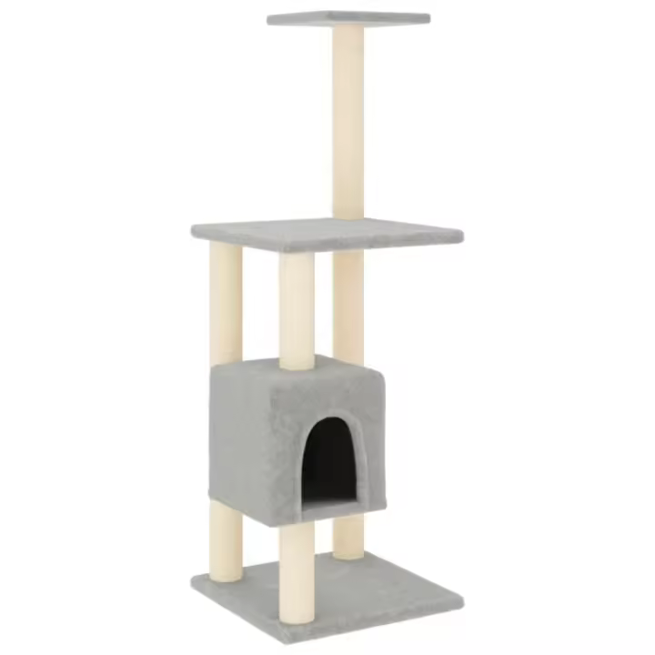 Rascador para Gatos con postes de ISAL gris Claro 104 cm - 1