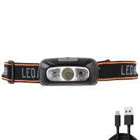Linterna Frontal Recargable USB Para Casco Lámpara De Camping Pesca Y Trabajo Al Aire Libre Con Sensor Y Luz LED 180° Ángulo De Haz - details 11