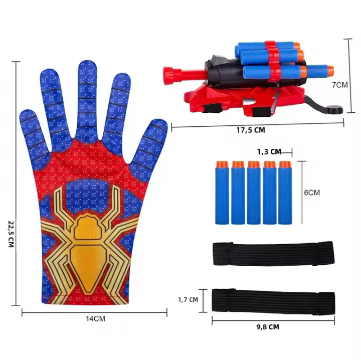 Juguete De Lanzador De Araña Para Niños Guantes De Tiro De Red Disfraz De Halloween Pulsera De Propulsión Juego De Cosplay Regalo Para Niños - 1