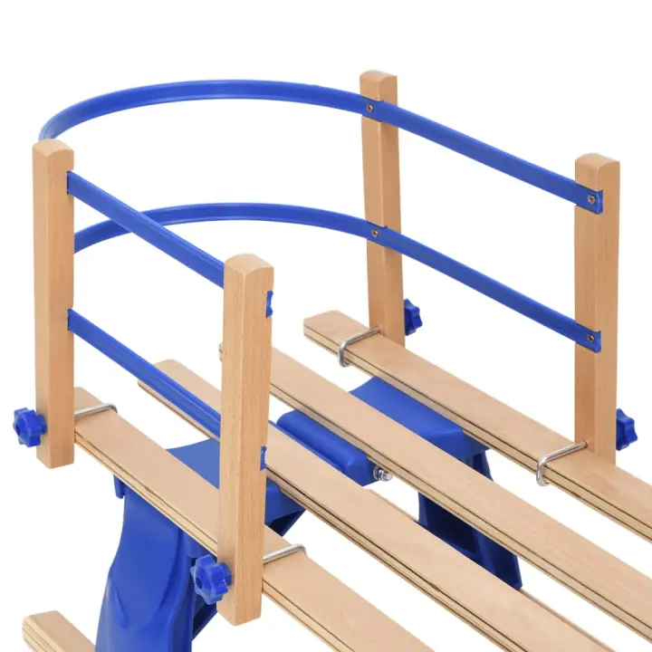 vidaXL Respaldo para trineo madera contrachapada azul - 1