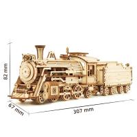 Puzzle 3D De Madera De Locomotora Modelo Escala Kit De Modelado DIY Regalo Hobbies Decoración Del Hogar Mecánico Juguete De Construcción - details 0