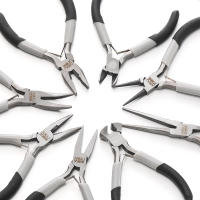 Aguja Curva Mini Tijeras De Acero De Carbono Alto Durable Negra Para Bricolaje Joyería Con Nariz Aislada Herramienta Metálica Para Joyería - details 0