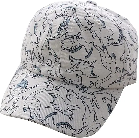 Verde Gorra de Béisbol Ajustable para Niños y Niñas con Estampado de Dinosaurio en Algodón - 1