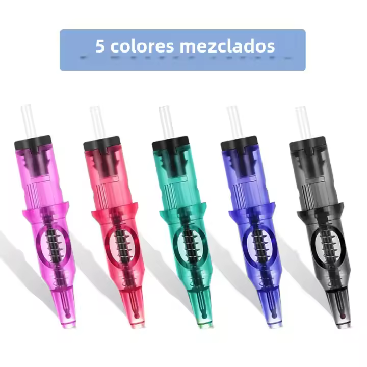 Cartuchos De Tatuaje Con Agujas De Práctica Para Máquina De Tatuaje 20/15/10/5pcs Diferentes Colores Disponibles Para Principiantes Diseño Y Dibujo - 1