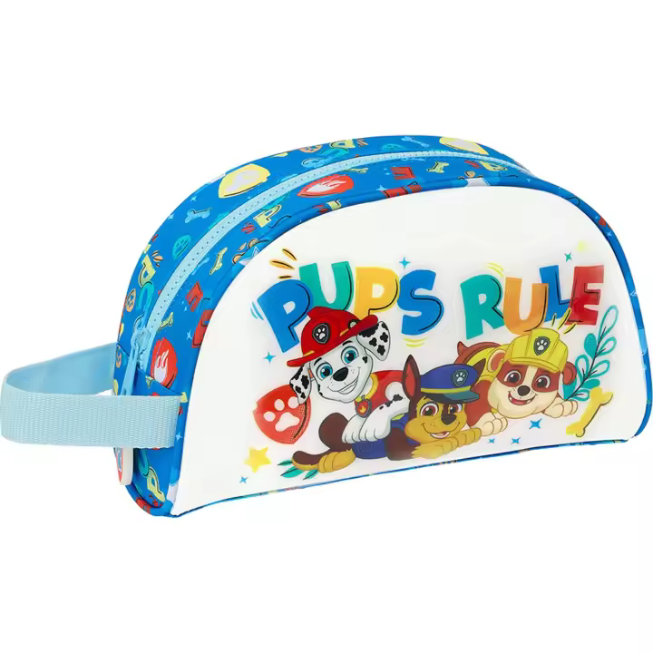 SAFTA  NECESER ADAPTABLE A CARRO PAW PATROL "PUPS RULE" - Neceser Licencia Oficial - Diseño Elegante - Ideal para Viajes y Uso Diario - Material Resistente - Cierre de Cremallera Seguro - 1