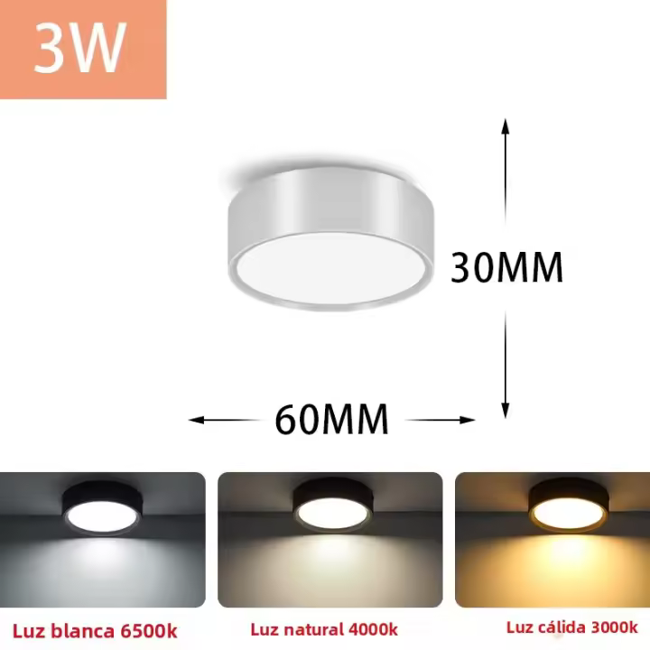 Lámpara De Techo LED Bajo 220V Instalación En Superficie Para Sala De Estar Dormitorio Cocina Iluminación Interior 3/5/10/15/25W Blanco Frío/Natural/Cálido - 1