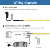 Tira De LED COB Flexible 5M 12V Con 320 Diodos Luz Lineal Dimmable Para Decoración De Habitaciones No Impermeable Con Chip SANAN - details 12