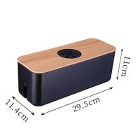 Caja De Almacenamiento De Cable De Madera Caso De Almacenamiento De Línea Eléctrica Organizador De Cargador Y Enchufe a Prueba De Polvo Para El Hogar - details 12