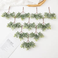 6PCS Hojas Verdes De Suculentas Artificiales Para Decoración De Navidad En Casa Material Para Wreath Y Accesorios De Boda Y Banquete - details 0