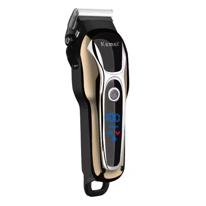 Kemei KM-1990 Afeitadora Eléctrica Recargable Profesional Para Hombres Corte De Pelo Y Barba LCD Cuchilla De Acero Inoxidable Sin Cable - 1