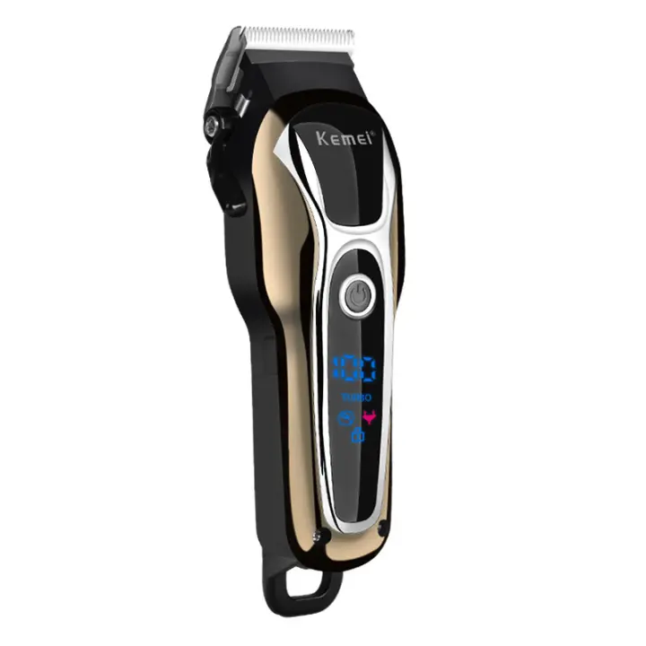 Kemei KM-1990 Afeitadora Eléctrica Recargable Profesional Para Hombres Corte De Pelo Y Barba LCD Cuchilla De Acero Inoxidable Sin Cable - 1