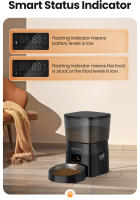 ROJECO Alimentador Automático Para Mascotas Botón Versión Dispensador De Alimentos Secos Para Gatos Y Perros Control Inteligente - details 7