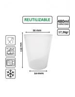 Home Solazzia -  Vasos SIDRA/MOJITO 480ML plástico Irrompible 25/50/100/500Uds Transparente ideal para FiestasCocktail, Cubatas, Gin Tonic Vasos Reutilizables y Desechables sin BPA - details 1