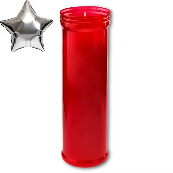 BricoLoco.com Velón grande litúrgico - Vela Roja para santos, yoga, paz. 190x55 mm combustión lenta 120 horas Velas - 1