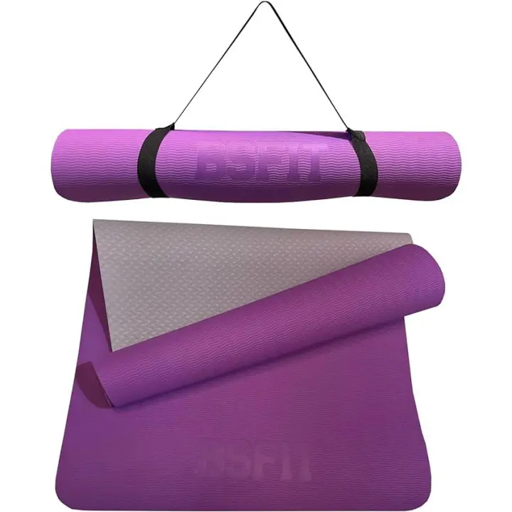 BSFIT® Esterilla Deporte, Yoga, Pilates, colchonetas Ejercicios. Es ideal para realizar deporte en casa, yoga mat, esterilla yoga antideslizante, TPE ecologico - 1