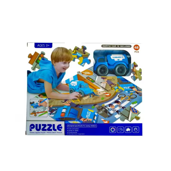 BP Puzzle Policía para Colorear y Montar 48 Piezas con Coche de Policía - 1
