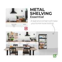 Ociodual Estantería Metálica Essential Negro Mate, Ideal para Hogar, Garaje, Cocina, Oficina, Multiusos, Almacenamiento Divisible, Sin Tornillos, 875kg, 5 Baldas MDF, 180 x 90 x 40cm - details 5