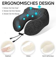 Cojín de Viaje en Forma de U with Diseño de Copos de Aleación, Soporte para Cuello, Bolsa de Almacenaje y Tapones para los Oidos - details 0