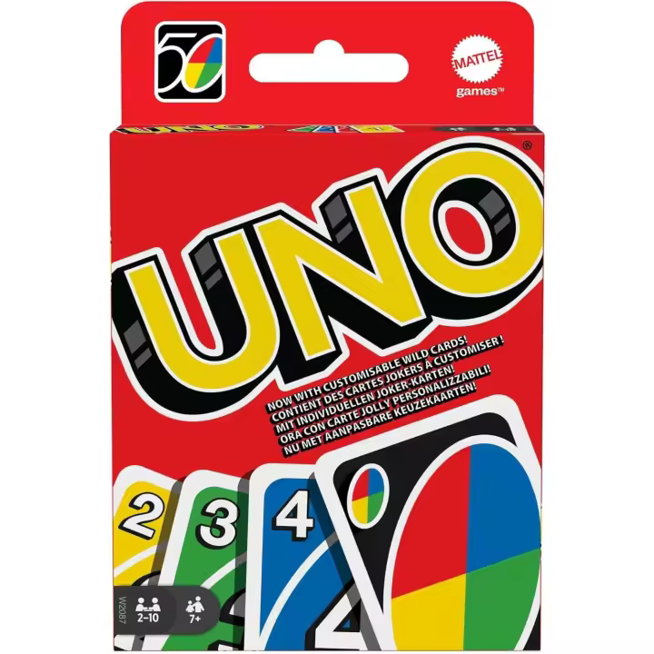 Mattel Games - UNO Original - Juego de Cartas Familiar - Clásico - Baraja Multicolor de 112 Cartas - De 2 a 10 Jugadores - para Niños y Adultos - 1