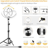 Anillo De Luz LED Para Selfie 16/26/33cm Con Soporte Para Teléfono Lámpara De Relleno LED Ajustable Para Fotografía Y Videos De TikTok - details 1