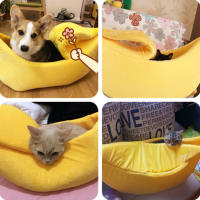 Cama Para Gato En Forma De Plátano Casa Divertida Y Acolchada Múltiples Colores Duradera Y Portátil Almohadilla Para Perro Accesorios Para Mascotas - details 18
