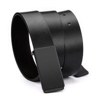 Cinturón De Cuero PU Para Hombre De Calidad Superior Con Hebilla Lisa Casual Para Jeans Negro Ancho 3.3cm Accesorio Essencial Para El Vestir Diario - details 4