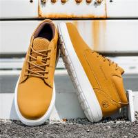Botas De Caza FLYLAND Para Hombre Casual Hechas a Mano De Cuero Ligeros Antideslizantes Zapatillas Con Cordones - details 3
