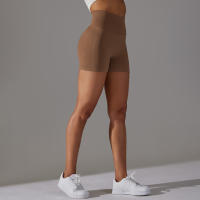 Pantalones cortos deportivos de Yoga sin costuras para mujer, pantalones cortos deportivos para ciclismo, trotar, Fitness, cintura alta, Push Up, pantalones cortos de gimnasio, mallas, ropa de Yoga - details 34