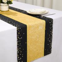 Corredor De Mesa Negro Y Oro Para Cumpleaños Fiesta Decoraciones Retiro Aniversario Graduación Suministros Cubierta De Mesa - details 6