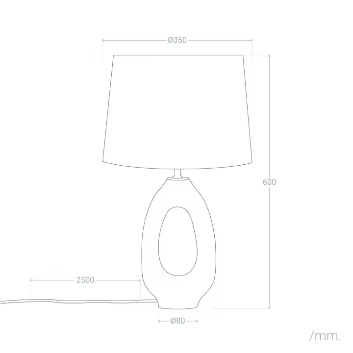 Ledkia Lámpara de Mesa Madera Darshan ILUZZIA Blanco Antiguo - 1