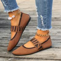 Zapatos De Mujer Veraniegos 2024 Slip-On Color Sólido Moda Confortable Planos Puntera Punzada Tejidos De Mueller Zapatos De Casual - details 8