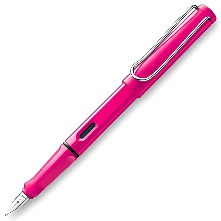 Lamy pluma estilográfica safari 013m punta media tinta azul color rosa - 1